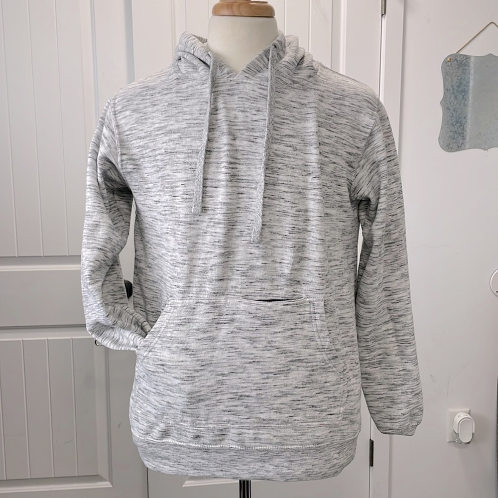 Burnside Space Dyed Pullover Hoodie w/hidden zipper pocket - Heather Grey - Med